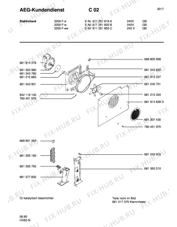 Взрыв-схема плиты (духовки) Aeg 3200F-D GB - Схема узла Section8